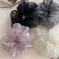 Sheer Fluffy Rhinestone Starry Mesh Hair Scrunchie MK2BLW6W6HSR22