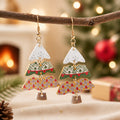 Cute Cartoon Print Christmas Tree Dangle Earrings 6W6JER679