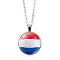 Stylish Country Flag Football Shape Pendant Necklace 8ZA6JNC279T
