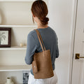 Vintage Woven Commuter Bucket Tote Bag 6W10BBG2467