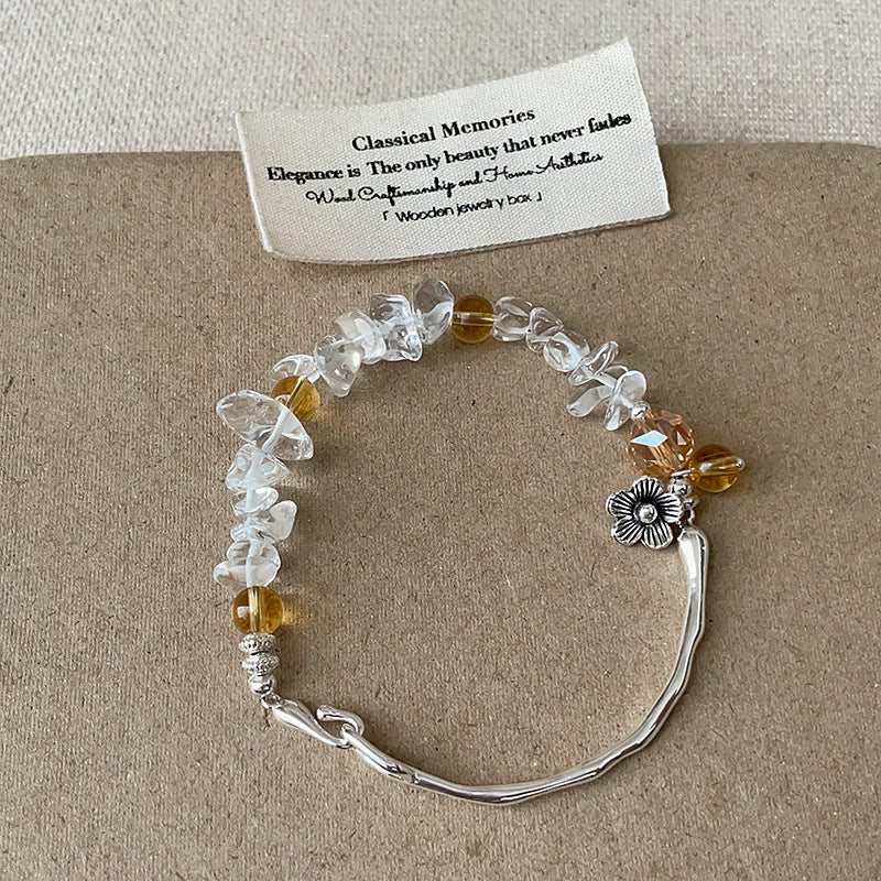 Trendy Irregular Crystal Beaded Link Chain Bracelet 6W6JBR337