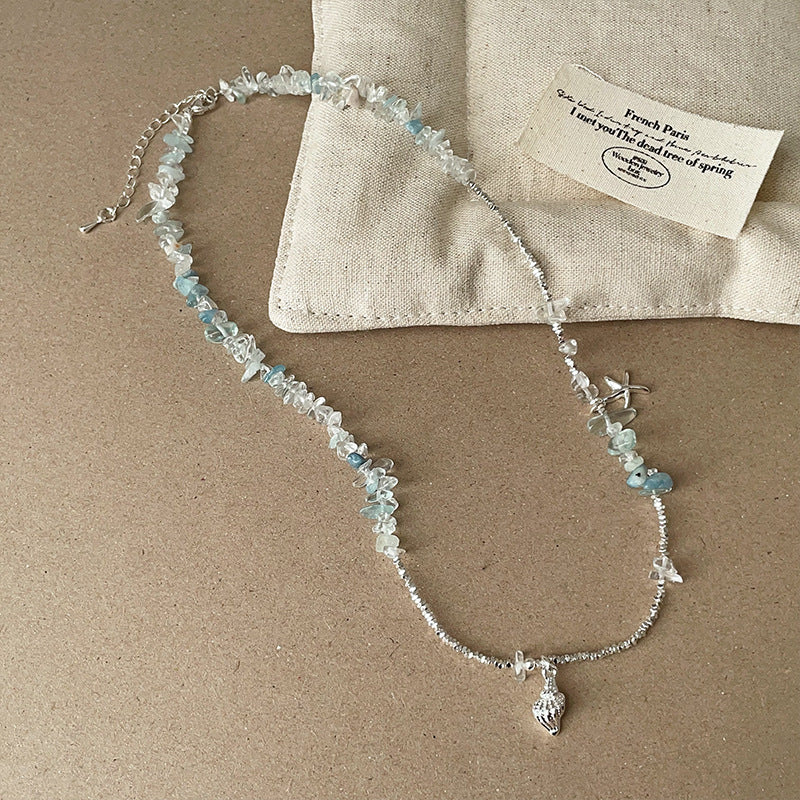 Crystal Shell Pendant Necklace - DippedShop Wholesale - #7427