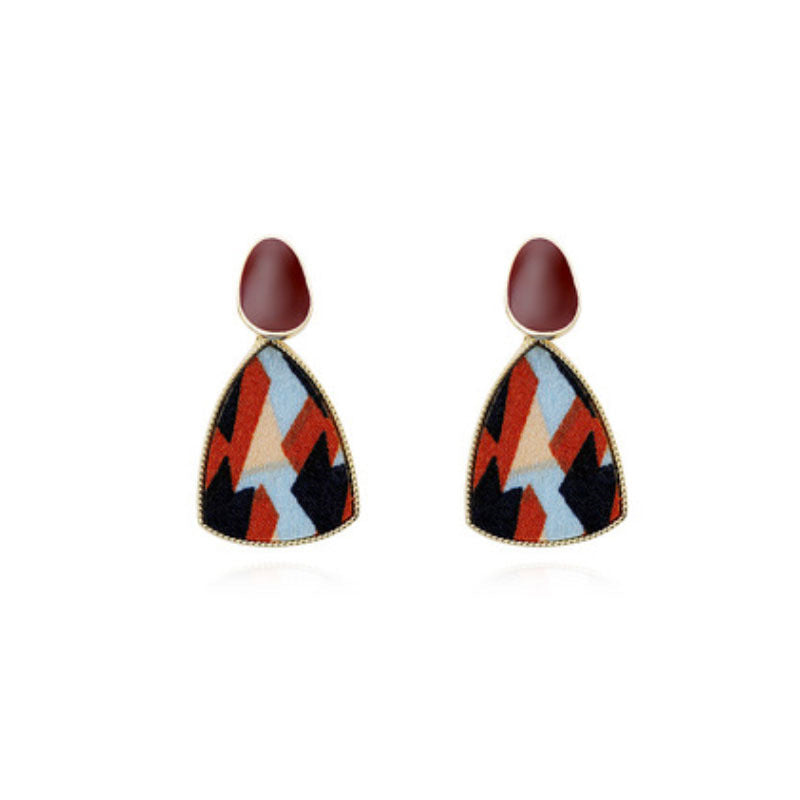 Colorful Enamel Splice Geometric Earrings DP25B906