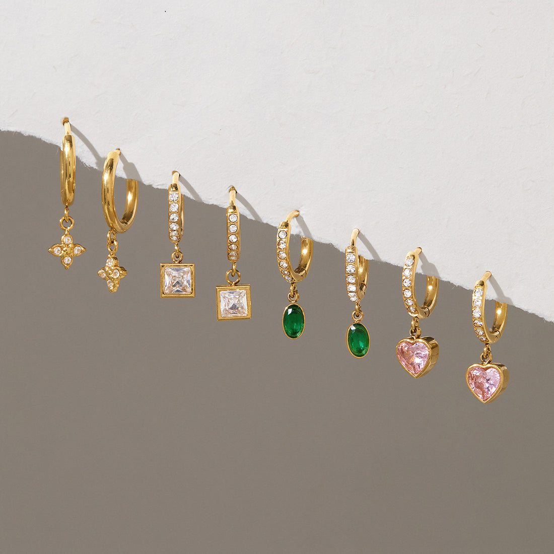 Teardrop Dangle Hoop Earrings - DippedShop Wholesale - #5443