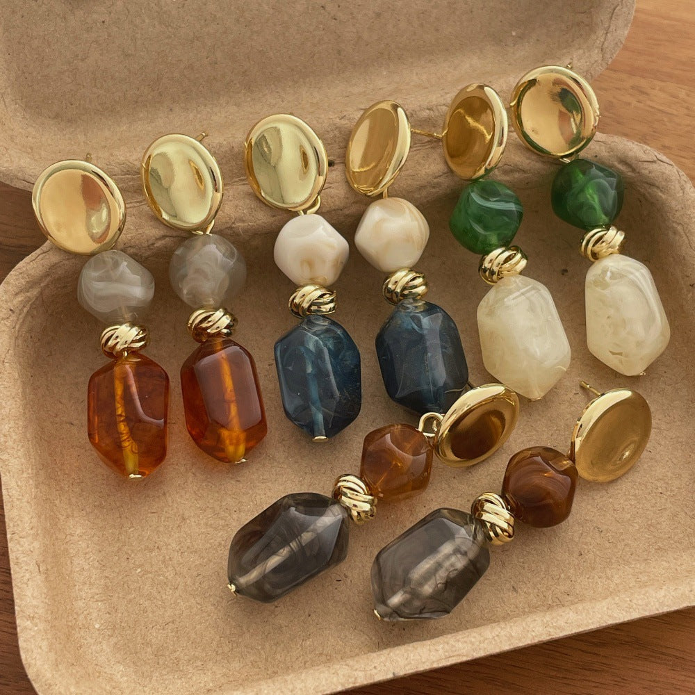 Vintage Geometric Resin Earrings - DippedShop Wholesale - #3283