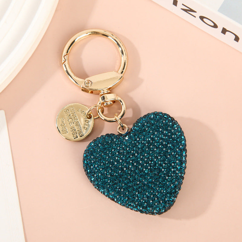 Rhinestone Heart Bag Charm - DippedShop Wholesale - #5315