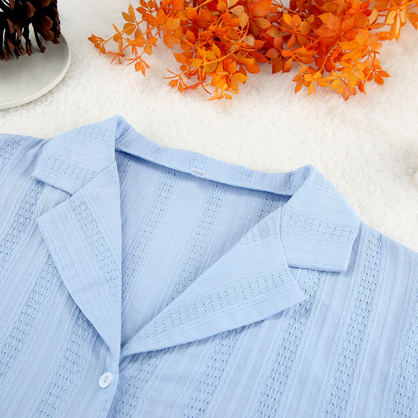 Jacquard Solid Sleepwear Set - DippedShop Wholesale - #0627