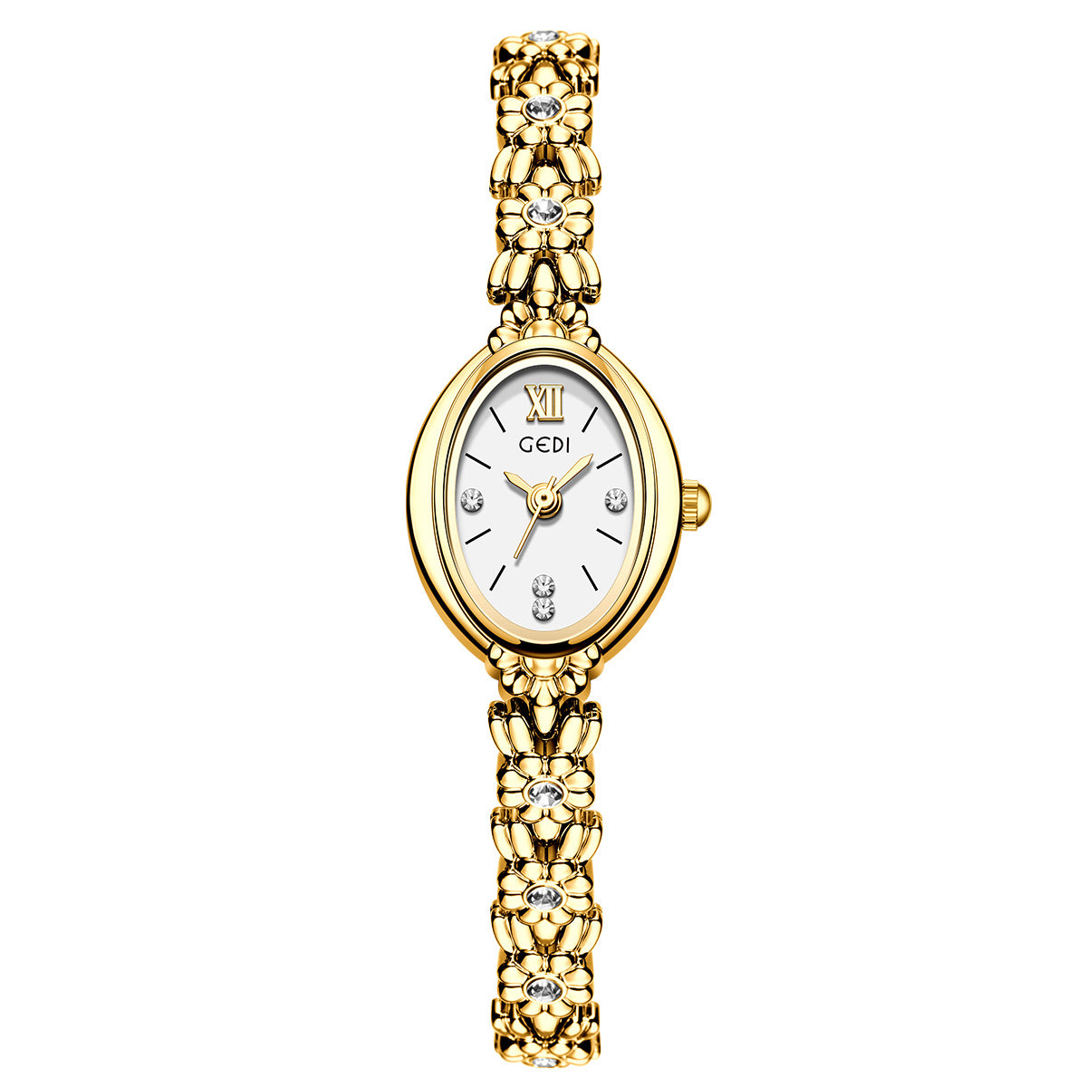 Luxury Rhinestone Oval Dial Quartz Wrist Watch MK2SSAS6W6JWA02
