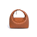Casual Solid Color Woven Dumpling Handbag 6W10BBG1391