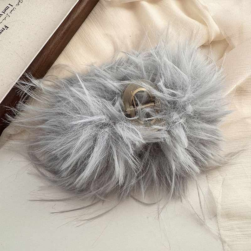 Fluffy Plush Hair Claw - DippedShop Wholesale - #7699