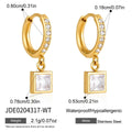 Trendy Cubic Zirconia Teardrop Dangle Hoop Earrings 6W6JER599