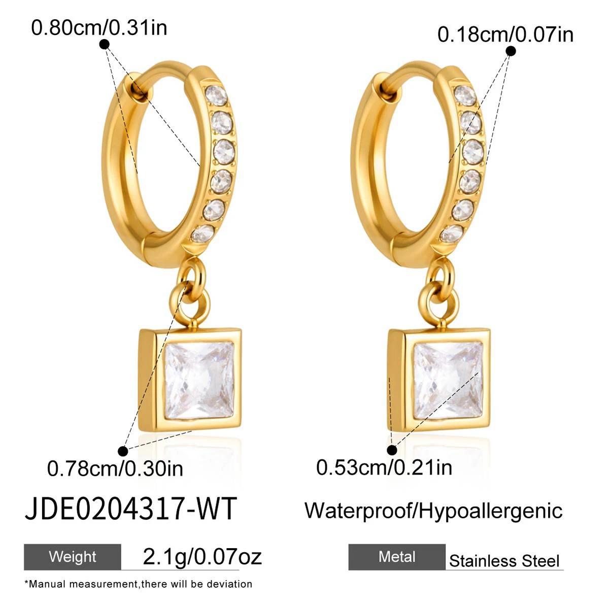Trendy Cubic Zirconia Teardrop Dangle Hoop Earrings 6W6JER599