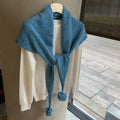 Knit Pom-Pom Shawl - DippedShop Wholesale - #3539