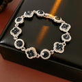 Vintage Gold Plated Floral Rhinestones Bracelet 6W6JBR722