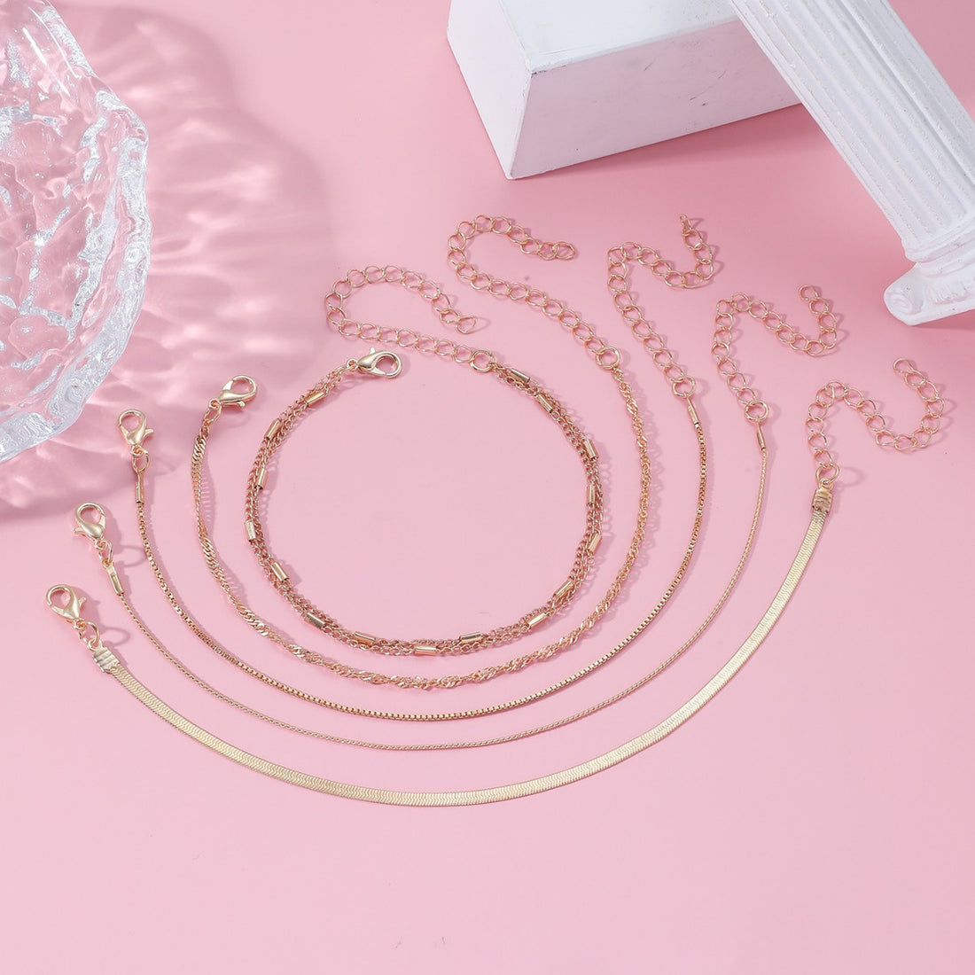 Simple Twist  Anklet Set DPJA7