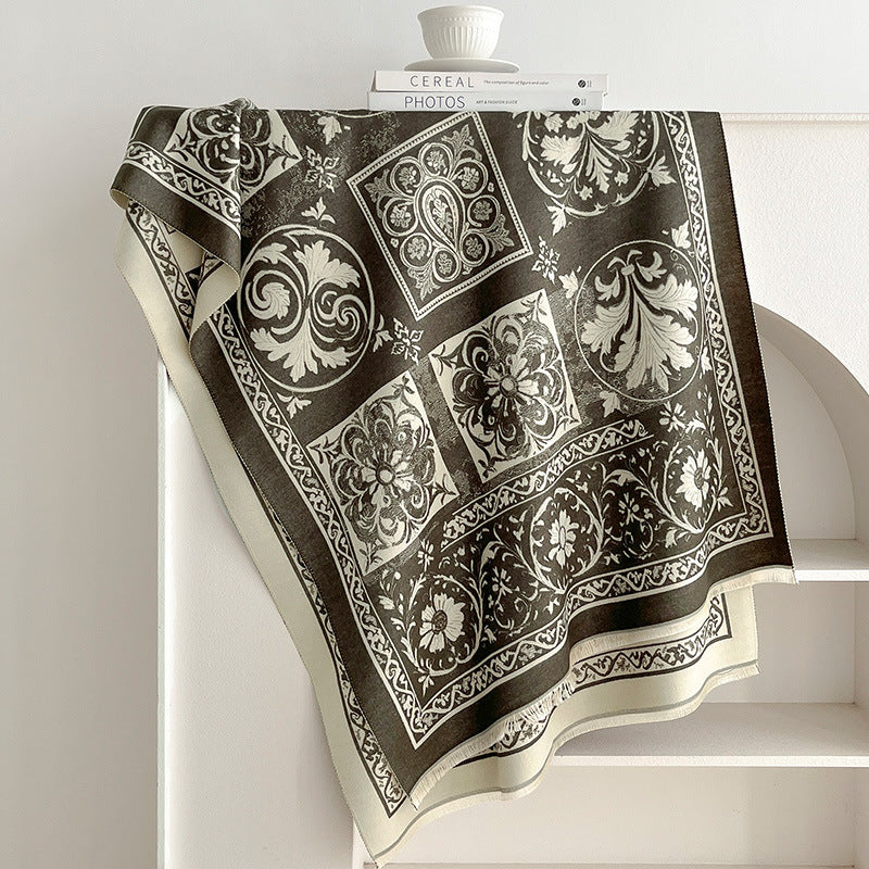 Jacquard Tassel Shawl Scarf - DippedShop Wholesale - #2179