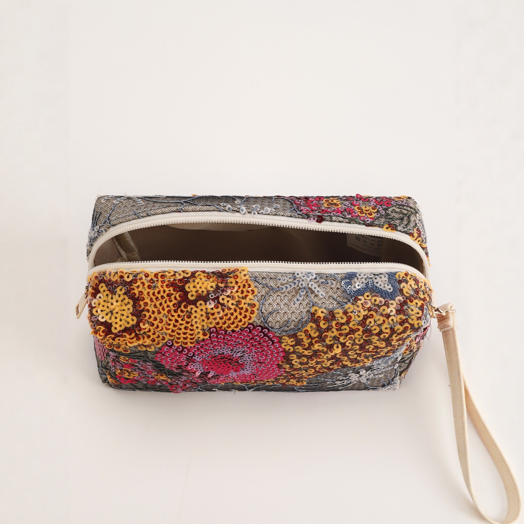Sequin Embroidery Flower Makeup Bag MK2BLW6C5CO74