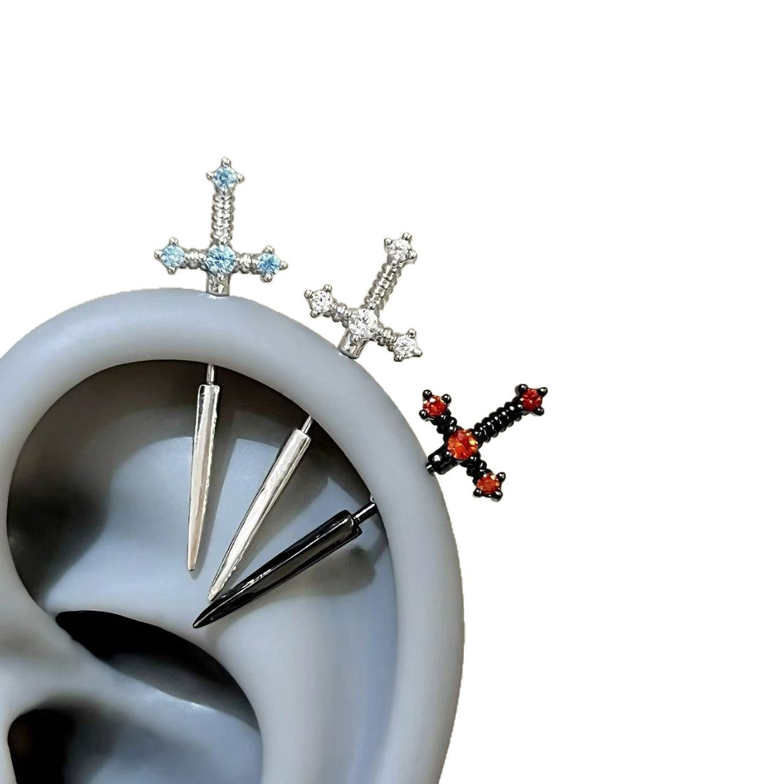 Cross Rhinestone Stud Earrings - DippedShop Wholesale - #0227
