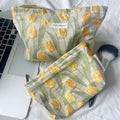Vintage Tulip Jacquard Large Capacity Makeup Bag MK2BW6W10BOB387