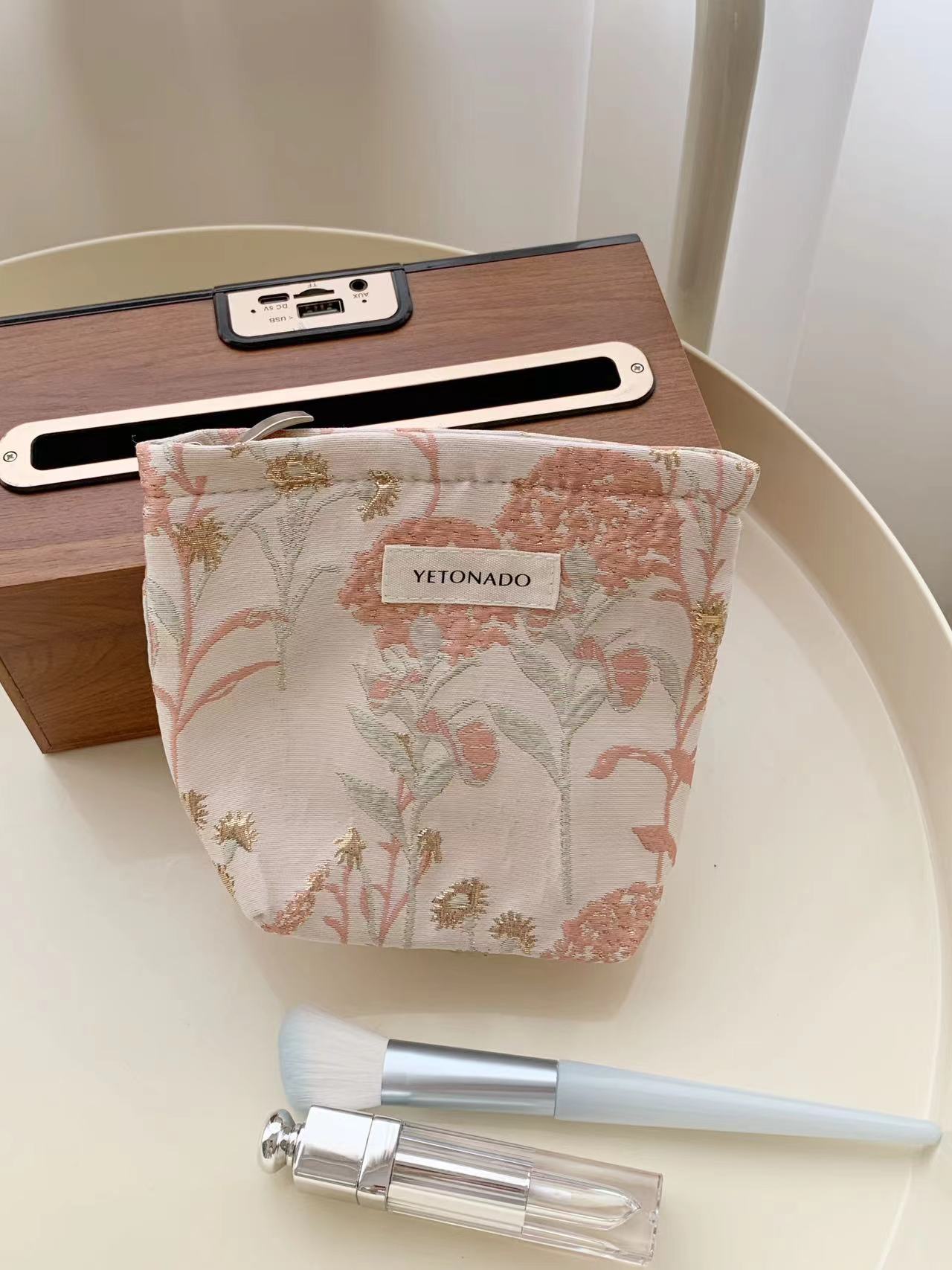 Fresh Large Capacity Floral Jacquard Makeup Bag MK2BW6W10BOB392