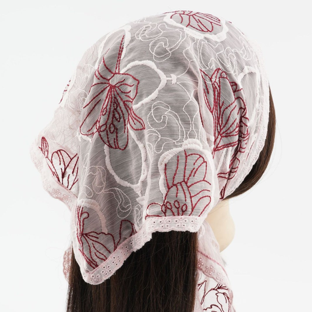 Sweet Floral Embroidery Triangle Head Scarves 6W6NSI230