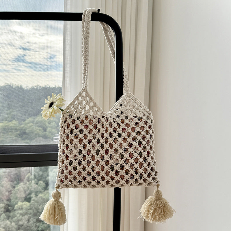 Tassel Hollow Braided Shoulder Bag DP25C808