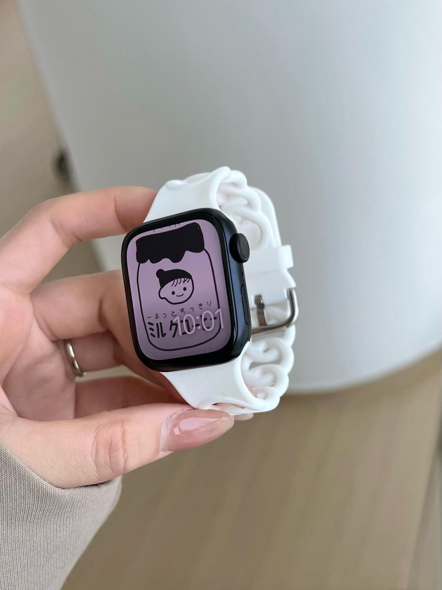 Creative Solid Color Donut Silicone Watch Band 6W6JWA150