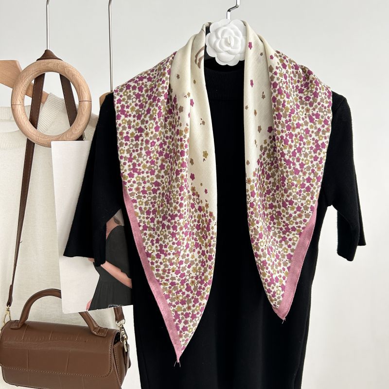 Floral Silk Square Scarf - DippedShop Wholesale - #2019