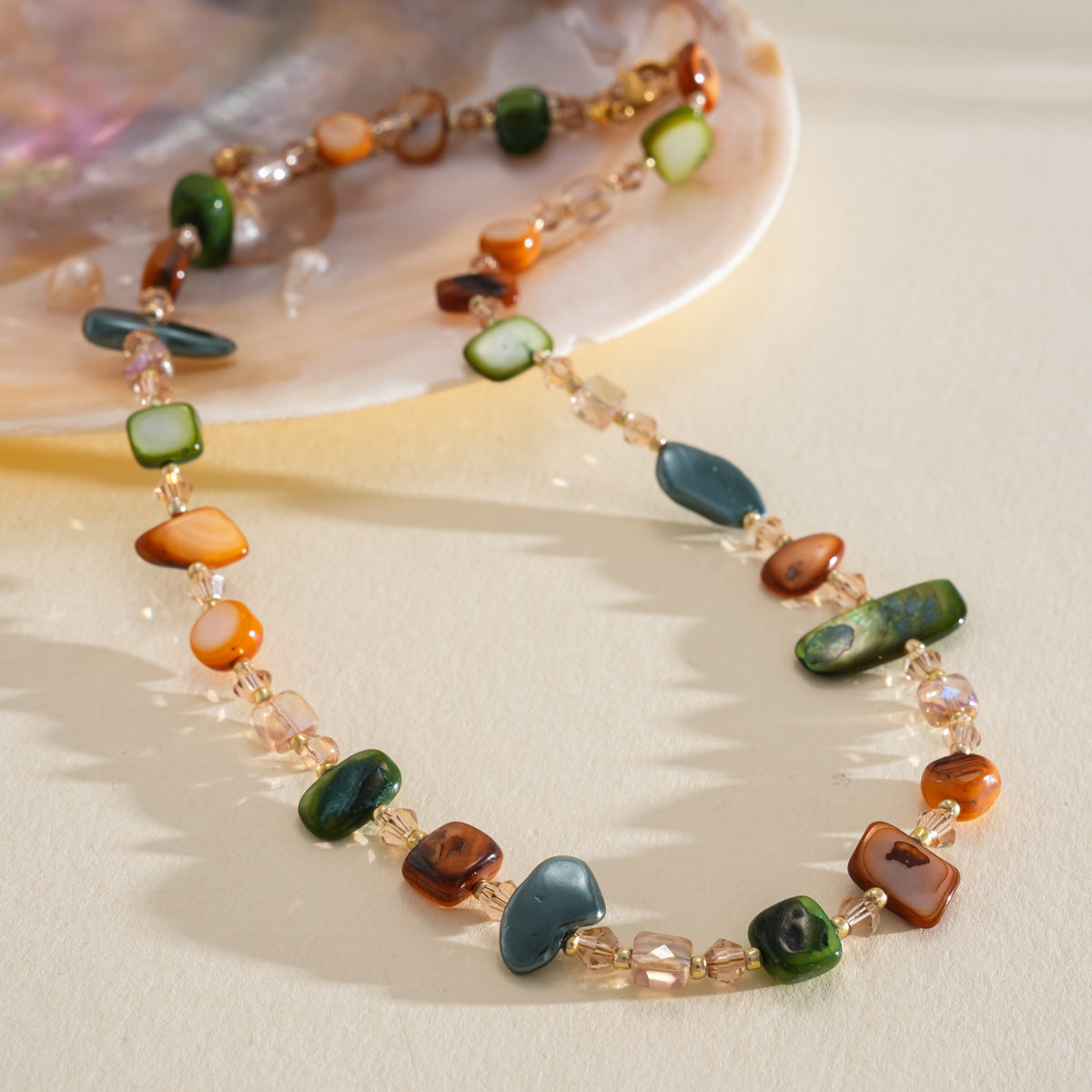 Crystal Bead Choker Necklace - DippedShop Wholesale - #5587