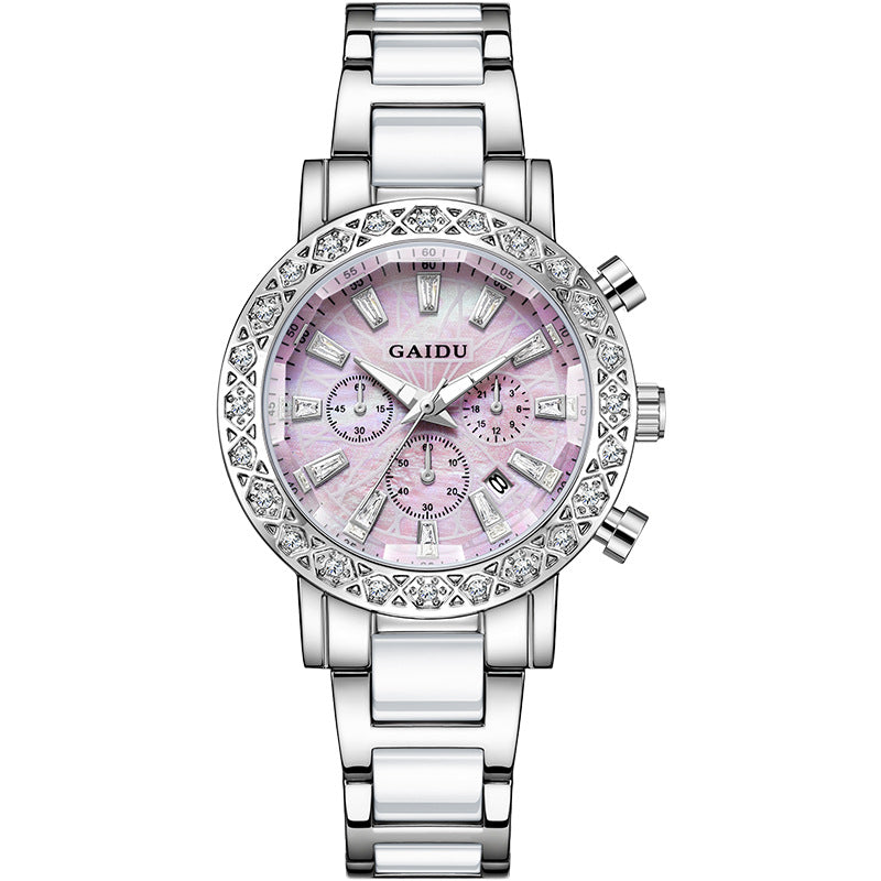 Luxury Diamond Chronograph Analog Quartz Watch MK2SSAS6W6JWA17
