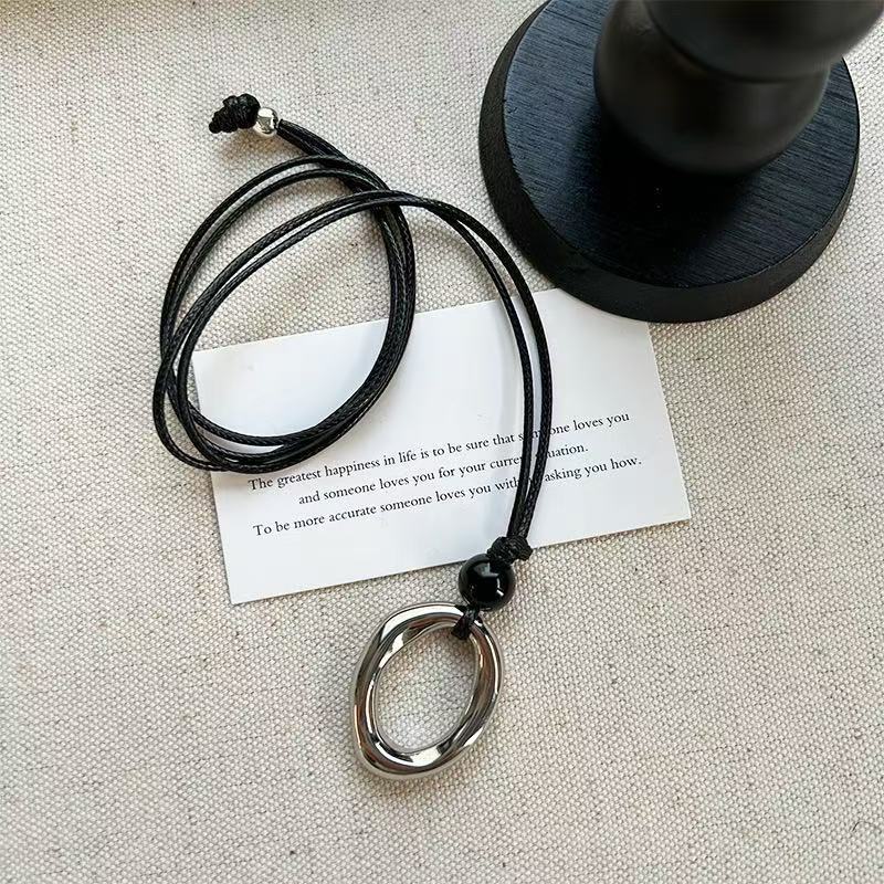 Casual Irregular Circle Pendant Statement Necklace 6W6JNC409L