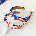 Retro USA Flag Pattern Wide Hair Band 8AS6HBD66L