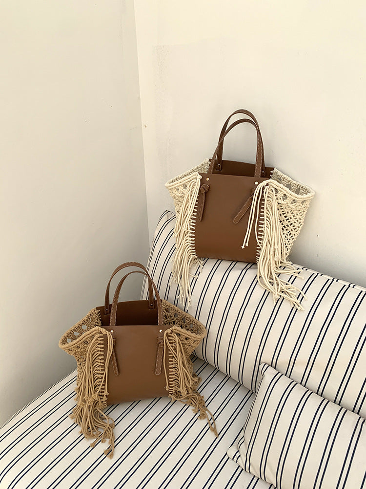 Vintage Hollow Tassel Large Capacity Tote Bag 8BW6BBG423T