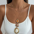 Hammered Resin Pendant Necklace - DippedShop Wholesale - #7715
