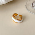Stylish Gold Plated Diamond Open Ring 8ZA6JRG120T