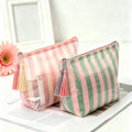 PVC Glossy Striped Waterproof Cosmetic Bag MK2BLW6C5CO09