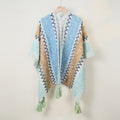 Boho Tassel Wavy Texture Knit Shawl Wrap 6W6NSC48