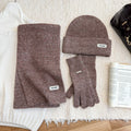 3-Piece Solid Color Knit Scarf Beanie Gloves Set 6W6NSC99