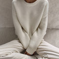 Round Neck Loose Sweater - DippedShop Wholesale - #5731