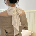Vintage Long Polka Dots Thin Silk Scarf MK2BLW6W6NSI81