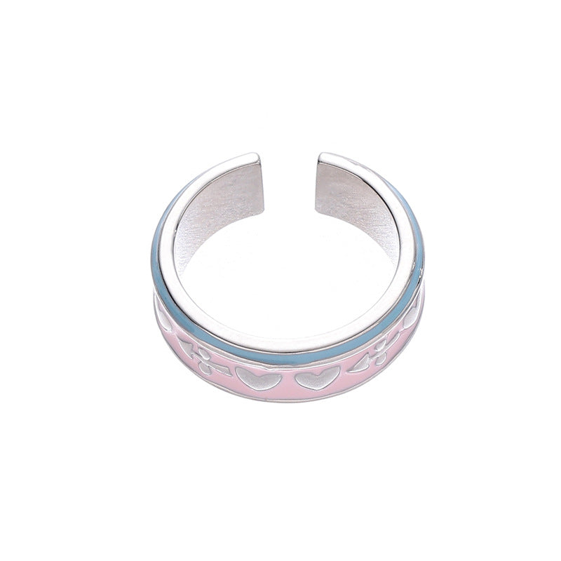 Color Block Heart Enamel Ring - DippedShop Wholesale - #4339