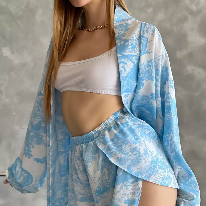 Print Soft Homewear Set - DippedShop Wholesale - #5251