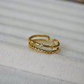 Double Layer Zircon Ring - DippedShop Wholesale - #4115