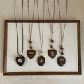 Vintage Wooden Heart Pendant Choker Necklace 6W6JNC382L