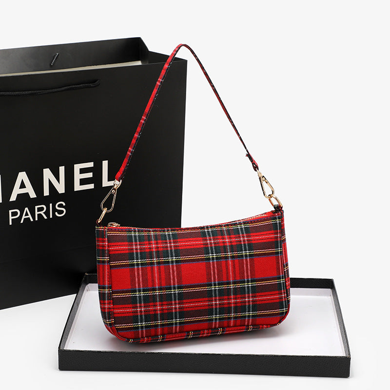 Casual Christmas Plaid Underarm Shoulder Bag 6W10BBG2209