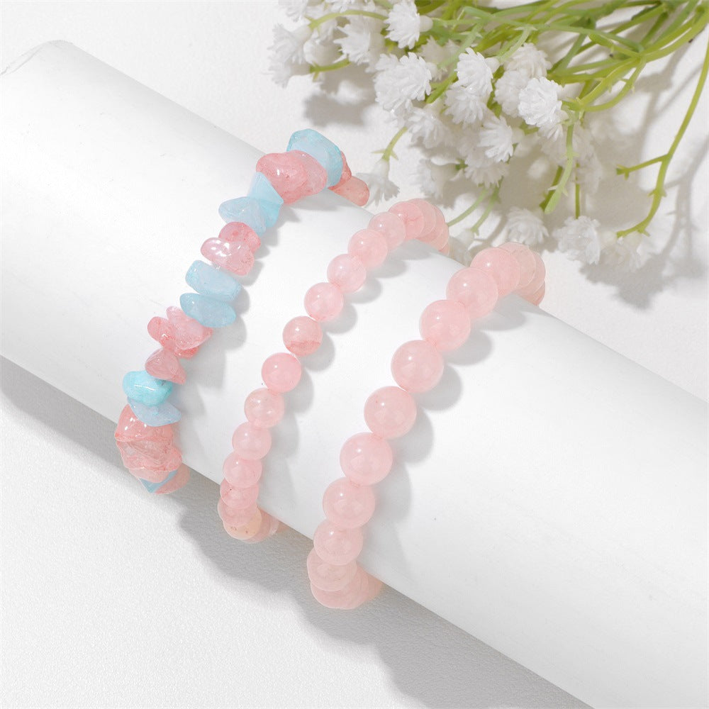 3Pcs Colorful Irregular Stone Beaded Bracelets DPJB1115