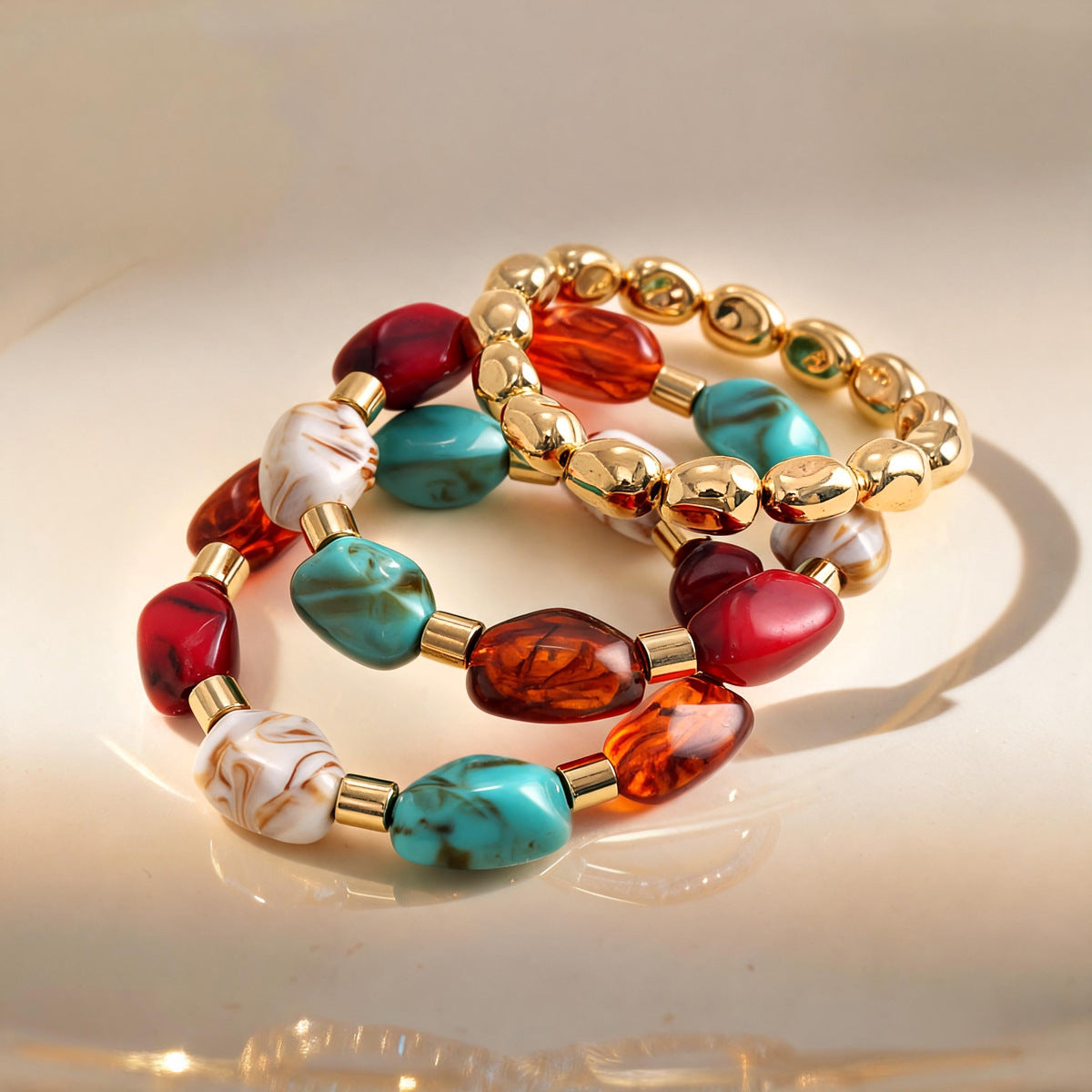 Boho Style Irregular Beaded Chain Bracelets 6W6JBR634