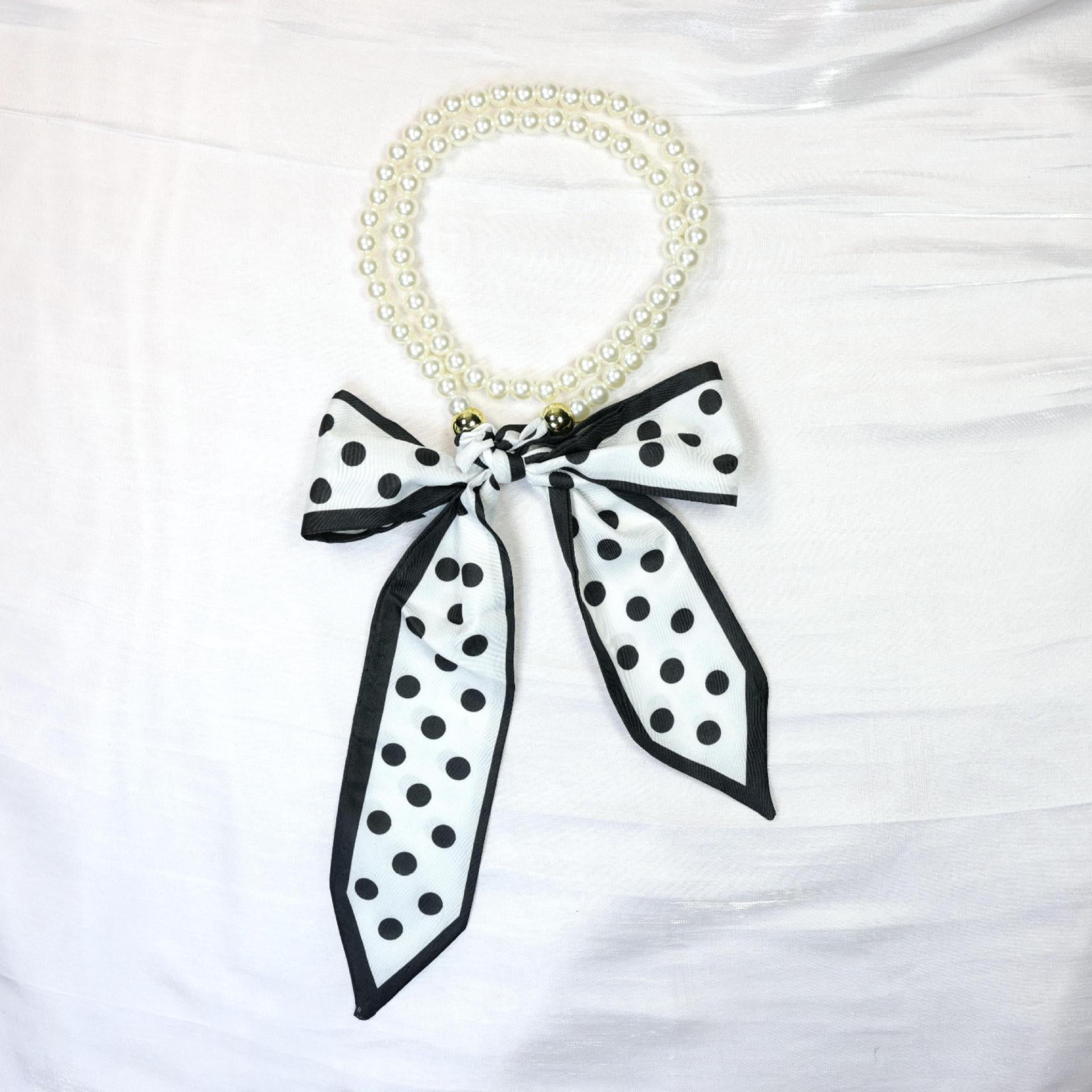 Elegant Floral Print Pearl Scarf Skinny Heanband MK2BW6W6HBD121