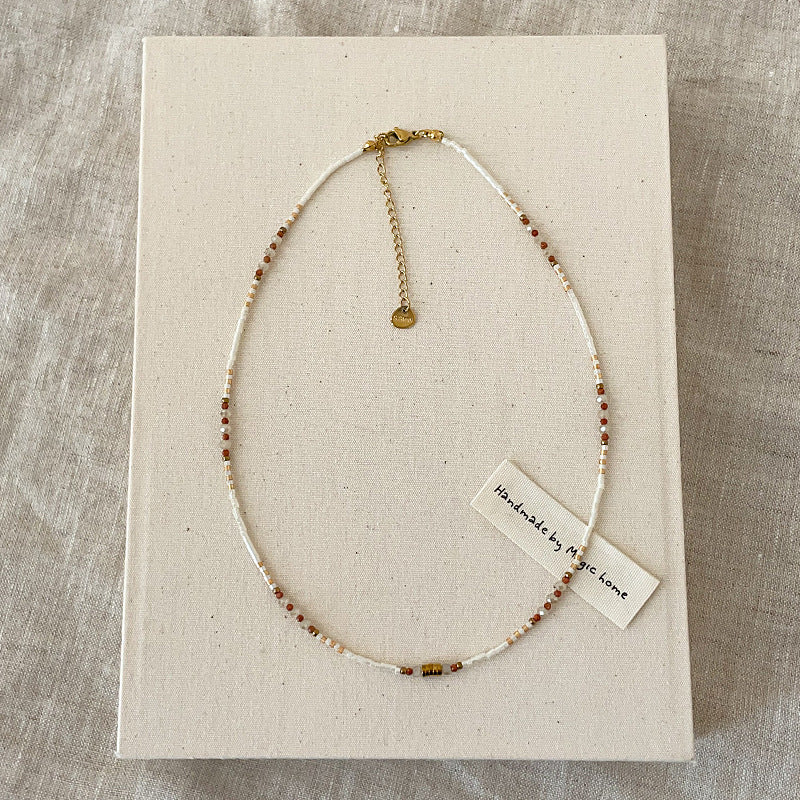 Boho Beaded Choker Necklace - DippedShop Wholesale - #5363