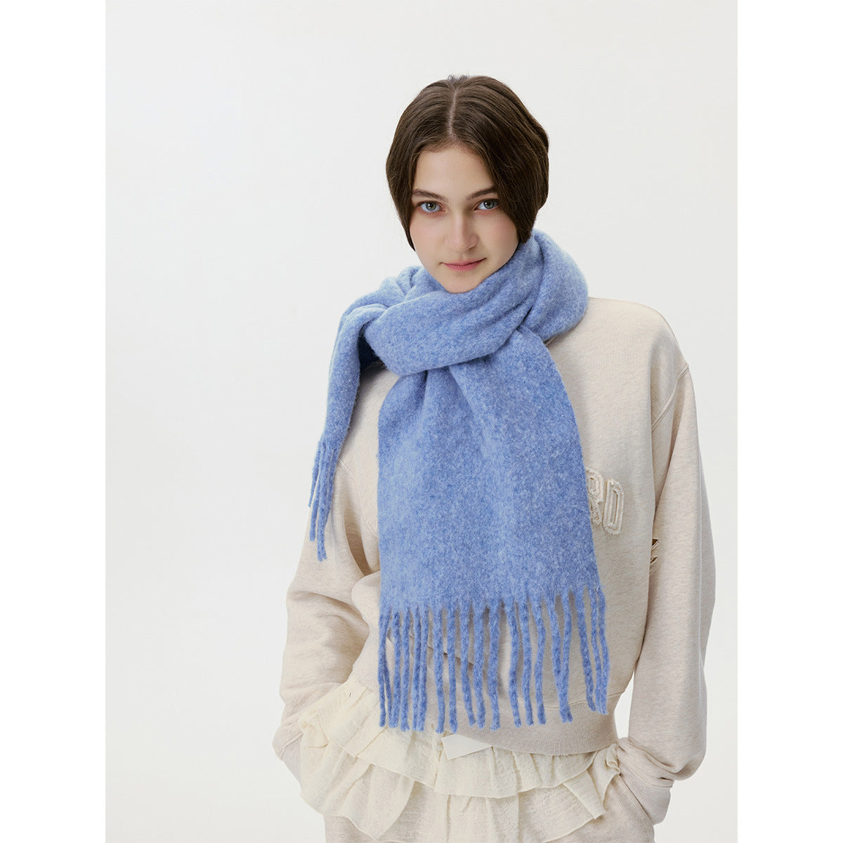 Versatile Solid Color Tassel Warm Scarf 6W6NSW253